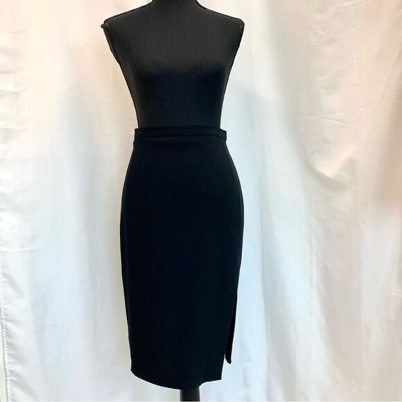 ALTUZARRA black pencil skirt side slit Sz 36 NWOT - Picture 2 of 12
